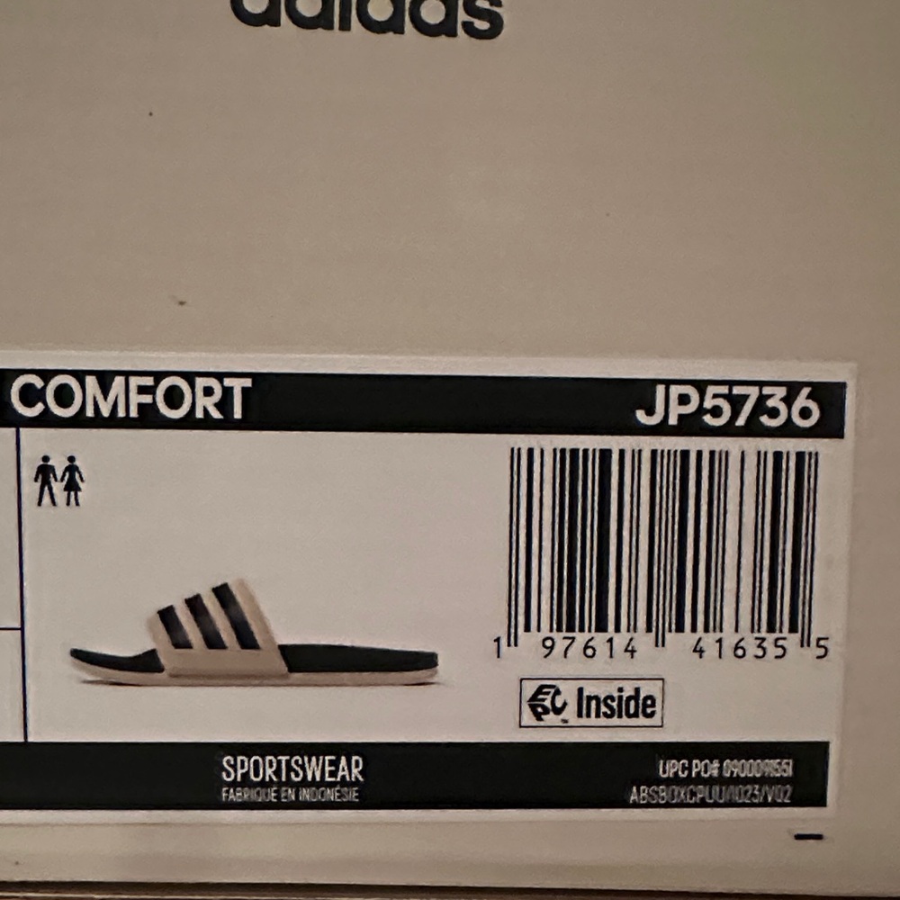 Men’s Adidas Adilette Slides Alumina / Black Size 10 NEW WITH TAGS AND BOX - Picture 15 of 15